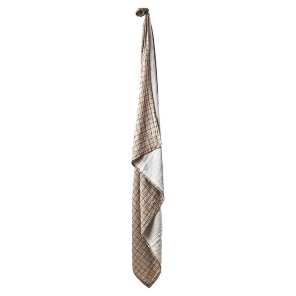 Elsa Bordsduk Beige/svart 220x140 cm MIDAL