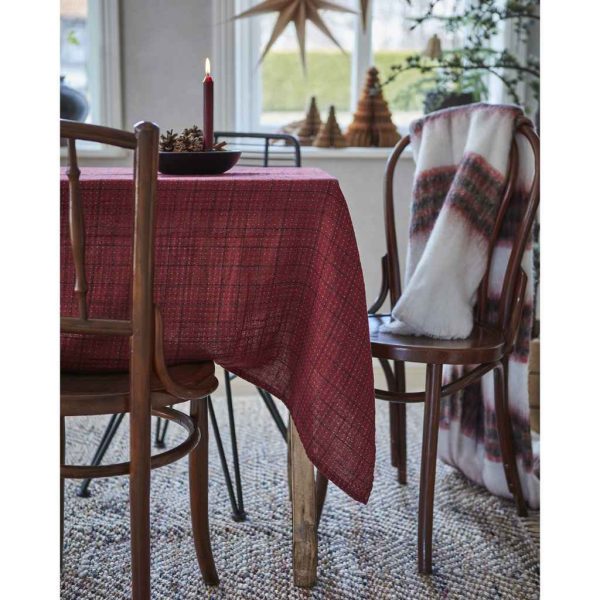 Elsa Bordsduk Bordeaux/svart 250x150 cm MIDAL