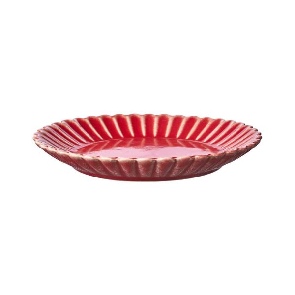 Hulda Tallrik Korallröd 4-pack Ø19 cm MIDAL