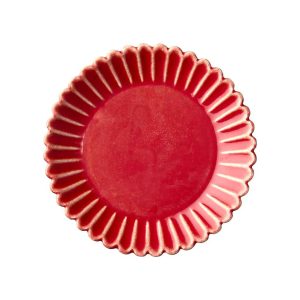 Hulda Tallrik Korallröd 4-pack Ø19 cm MIDAL