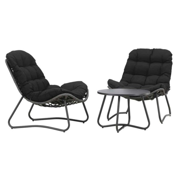 Cala Loungeset Svart 2-sits MIDAL