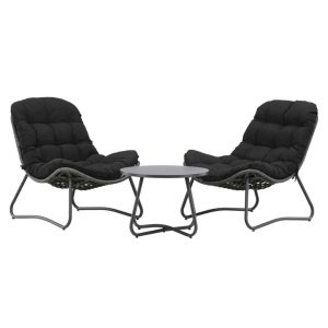Cala Loungeset Svart 2-sits MIDAL