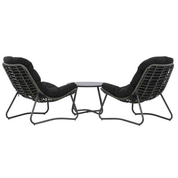 Cala Loungeset Svart 2-sits MIDAL